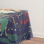 アストラエレガントル·アウラ·ウィンター·フローラ&金ゴールド·ドット テーブルクロス (インサイチュ)