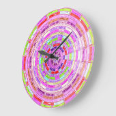 アストラクトのステンドグラスのモザイクパターン#4 ラージ壁時計 (傾斜)