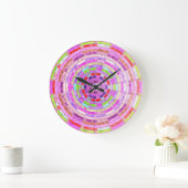 アストラクトのステンドグラスのモザイクパターン#4 ラージ壁時計 (ホーム)