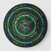 アストラクトステンドグラスモザイク模様#6 ラージ壁時計 (正面)