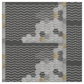 アストラクト幾何学山形グレーイエローヘキサゴン ファブリック (クローズアップ)