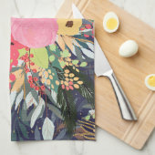 アストラルエレガントアウラウィンターフローラ&金ゴールドドット キッチンタオル (四つ折り)