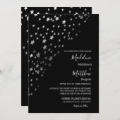 アストラルスターズシルバーブラック夕べ結婚ズ 招待状 (正面/裏面)