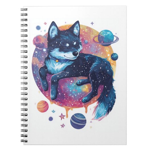 アストラル秋田犬 � 宇宙スペースドッグ ノートブック (正面)
