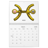 アストラル迷路金ゴールド〔占星術の〕十二宮図図占星術 カレンダー (3月 2026)