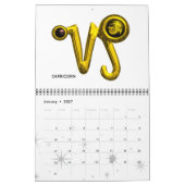 アストラル迷路金ゴールド〔占星術の〕十二宮図図占星術 カレンダー (1月 2027)