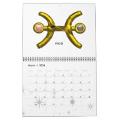 アストラル迷路金ゴールド〔占星術の〕十二宮図図占星術 カレンダー (3月 2026)