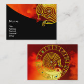 アストラル迷路金ゴールド〔占星術の〕十二宮図図占星術 名刺 (正面/裏面)