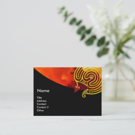 アストラル迷路金ゴールド〔占星術の〕十二宮図図占星術 名刺 (スタンド正面)