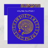 アストラル迷路，白黒，青の赤 招待状 (正面/裏面)