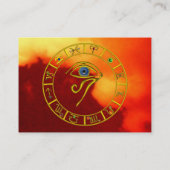 アストラル・ホルス眼、星占い〔占星術の〕十二宮図図黒赤 名刺 (裏面)