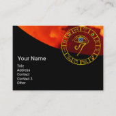 アストラル・ホルス眼、星占い〔占星術の〕十二宮図図黒赤 名刺 (正面)