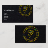 アストラル・ホルス眼、星占い〔占星術の〕十二宮図図黒 名刺 (正面/裏面)