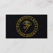 アストラル・ホルス眼、星占い〔占星術の〕十二宮図図黒 名刺 (裏面)