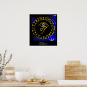 アストラル・ホルス・アイ、ブルー・タリスマン星占い図 ポスター (キッチン)