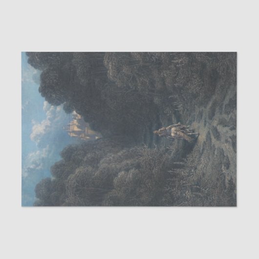 アストラート城に近づくランスロット 薄葉紙 (正面)