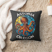 アストリアオレゴンのステンドグラスのタコ クッション (ブランケット)