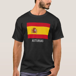 アストリアススペイン国旗のエンブレムエスクードバンデラクレスト Tシャツ