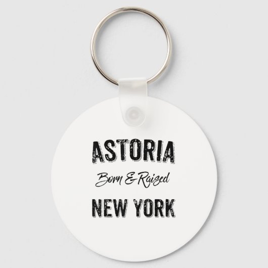 アストリア クイーンズ NYC プライド 引用 誕生 育ち ネイティブ キーホルダー (正面)