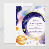 アストロお洒落アドベンチャーカスタム誕生日 招待状 (正面/裏面)