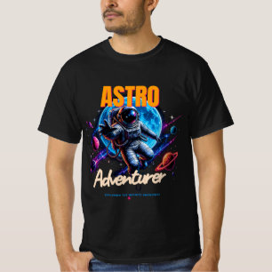 アストロアドベンチャラー - ビンテージSFスペースデザイン Tシャツ