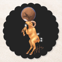 アストロアリスリ火星〔占星術の〕十二宮図 ペーパーコースター