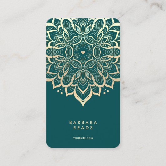 アストロガーアストロロジストダークティール（緑がかった色）マンダラエレガント 名刺 (正面)