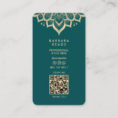 アストロガーアストロロジストダークティール（緑がかった色）マンダラエレガント 名刺 (裏面)