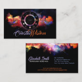 アストロガー白熱［赤熱］光を放つ〔占星術の〕十二宮図ホイール 名刺 (正面/裏面)