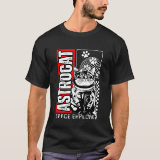 アストロキャット、スペースキャット、宇宙飛行士の猫、面白い猫、 Tシャツ