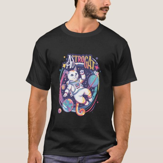 アストロキャット 宇宙猫の冒険 Tシャツ (正面)