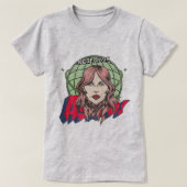 アストロクールハンド描き漫画グレイのアートワーク Tシャツ (デザイン正面)