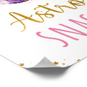 アストロスナックスピンク金ゴールド宇宙誕生日 ポスター (角)