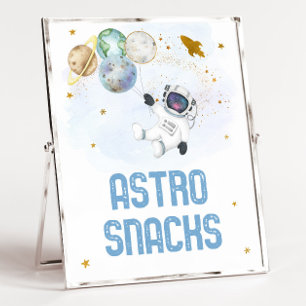 アストロスナックズアストロフティットブルー金ゴールド宇宙誕生日 ポスター