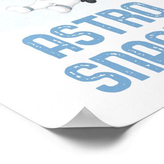 アストロスナックズアストロフティットブルー金ゴールド宇宙誕生日 ポスター (角)