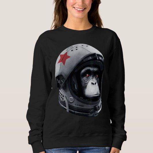 アストロチンパンジー宇宙飛行士宇宙銀河ヘルメット猿C スウェットシャツ (正面)