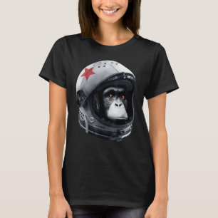 アストロチンパンジー宇宙飛行士宇宙銀河ヘルメット猿C Tシャツ