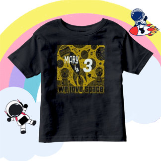 アストロノウト宇宙3rd誕生日 トドラーTシャツ
