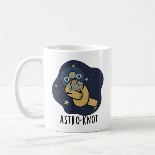 アストロノット 結び目 宇宙飛行士 ダジャレ コーヒーマグカップ (左)