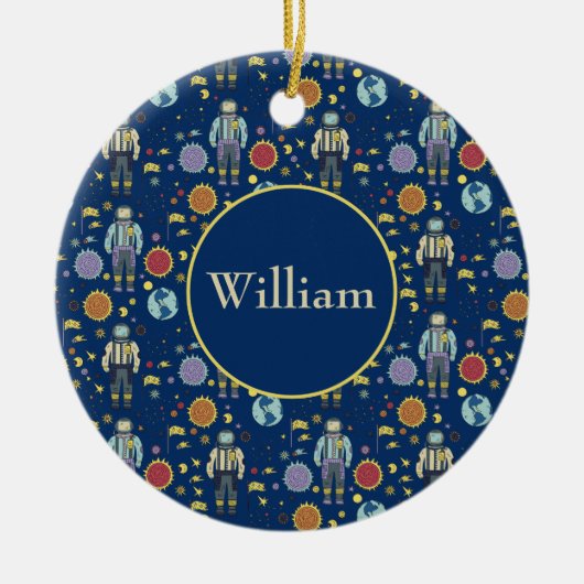 アストロパーソナライズされたーナウト宇宙マカラフルン セラミックオーナメント (正面)