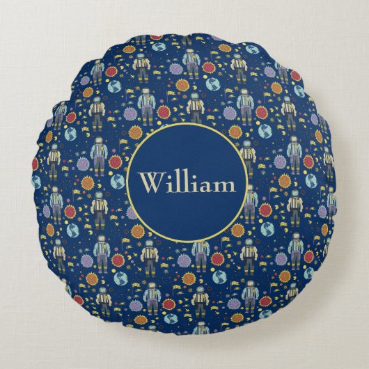 アストロパーソナライズされたーナウト宇宙マカラフルン ラウンドクッション (正面)