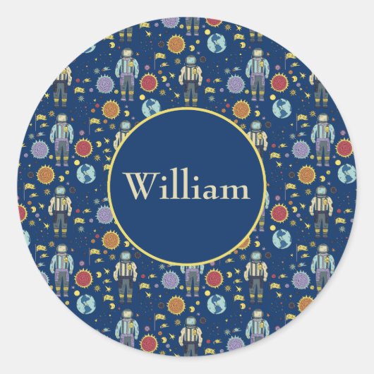 アストロパーソナライズされたーナウト宇宙マカラフルン ラウンドシール (正面)