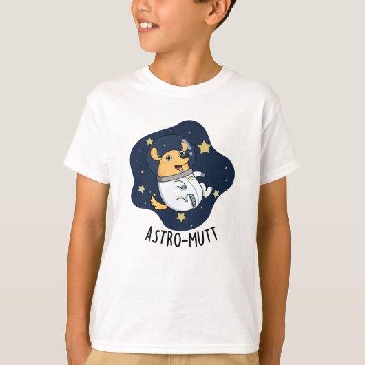 アストロムットおもしろい犬宇宙飛行士プン Tシャツ (正面)