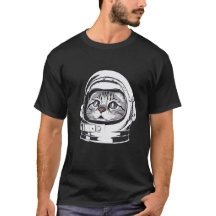 アストロユニセックスキャットTシャツ |宇宙エージキャットティー
