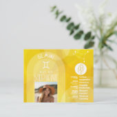 アストロロジジェミニ〔占星術の〕十二宮図サインフォトカスタム誕生日 ポストカード (スタンド正面)