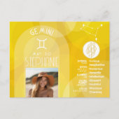 アストロロジジェミニ〔占星術の〕十二宮図サインフォトカスタム誕生日 ポストカード (正面)