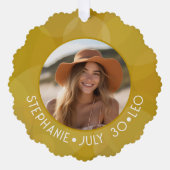 アストロロジーレオ〔占星術の〕十二宮図サインフォトカスタム誕生日 オーナメントカード (正面)