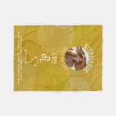 アストロロジーレオ〔占星術の〕十二宮図サインフォトカスタム誕生日 フリースブランケット (正面(横))