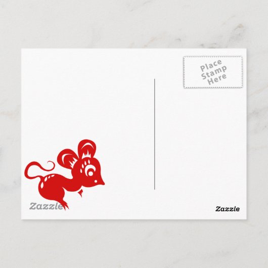 アストロロジー中国のラットイラストレーション ポストカード (裏面)