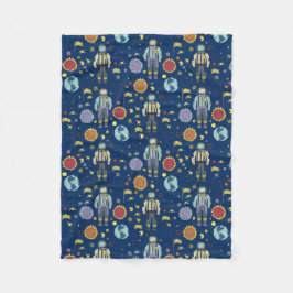 アストローナウ宇宙マカラフルン フリースブランケット